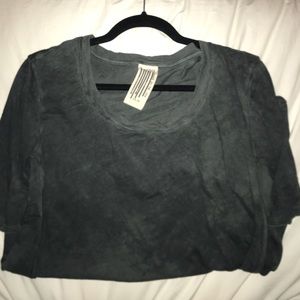 Free people grey acid washed tunic with tie